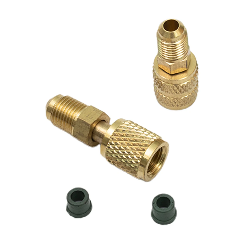 

2pcs Internal/External Thread 5/16" SAE External/Female Thread 1/4" SAE For R410 R32 R22 Valve Adapter Quick Coupling System