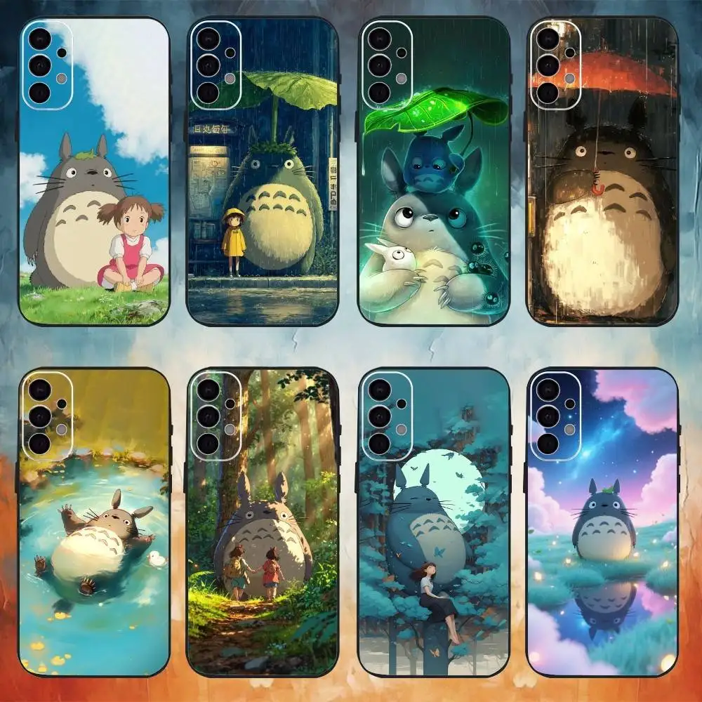

H-Hot Anime Cute Totoroes Phone Case For Samsung S25,S24,S21,S22,S23,S30,Ultra,S20,Plus,Fe,Note,10,9,5G Black Cover
