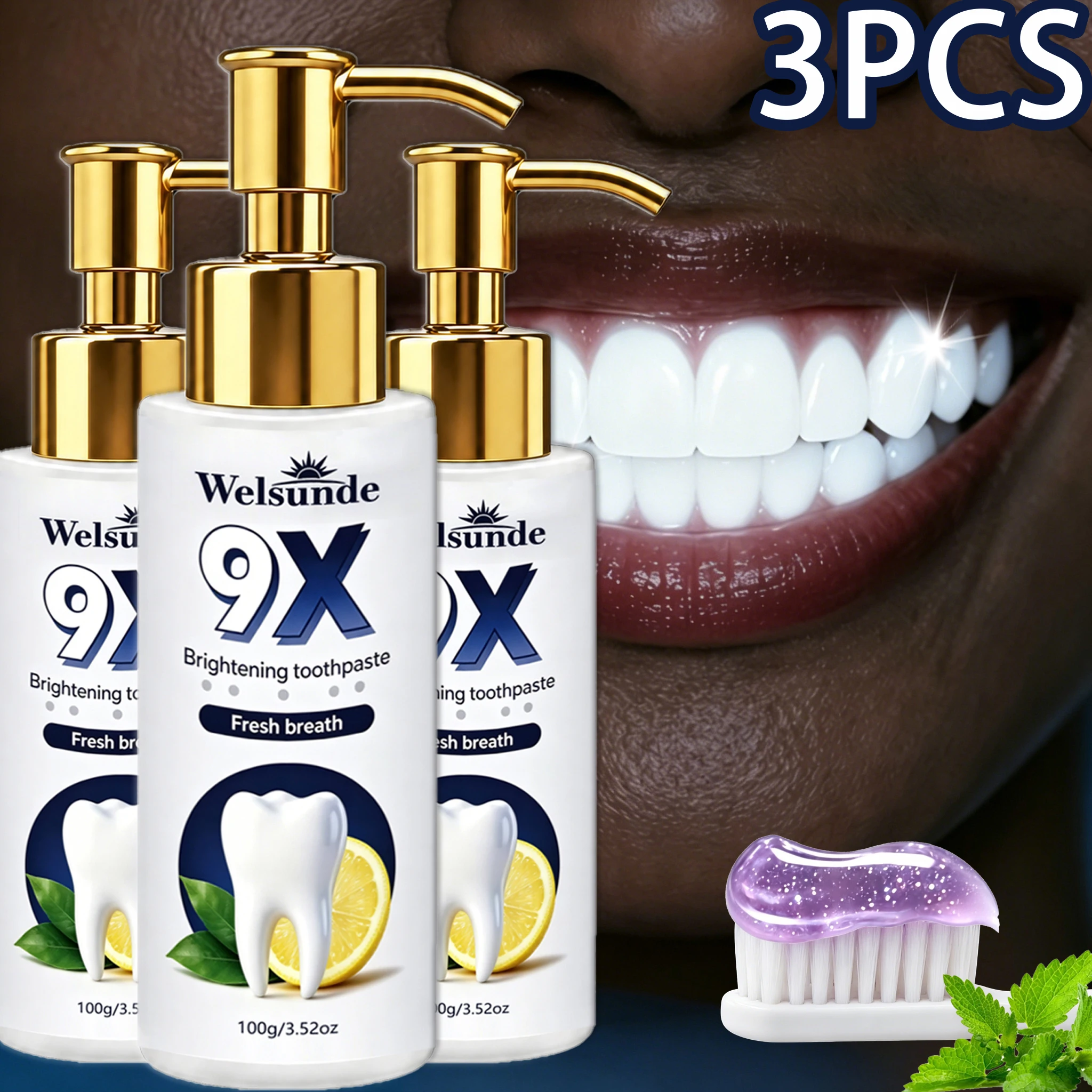 1/3PCS Tooth Whitening Toothpaste, Hydroxyapatite, Natural Herbal Ingredients, Deep Cleaning Formula, Fresh Breath, Gentle Daily Oral Care, Rich Foam Texture, Easy Dispensing Pump Design, Helps Improve Teeth Appearance & Clean Look, Halloween Gifts