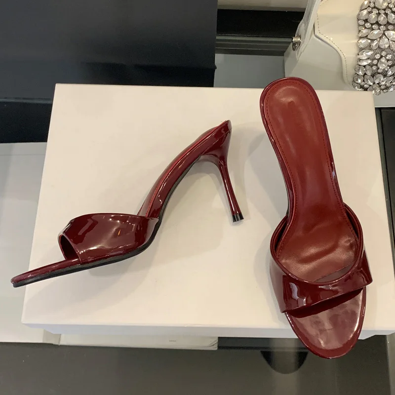 Eilyken 2026 New Summer Fashion Open Toe Women Slipper Slip On Elegant Thin Heel Dress Pumps Ladies Slides Zapatillas De Mujer
