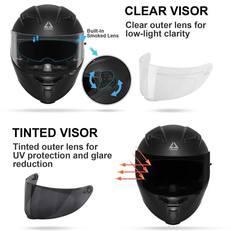 Casco moto FF351 per bici da strada, nero, approvato DOT