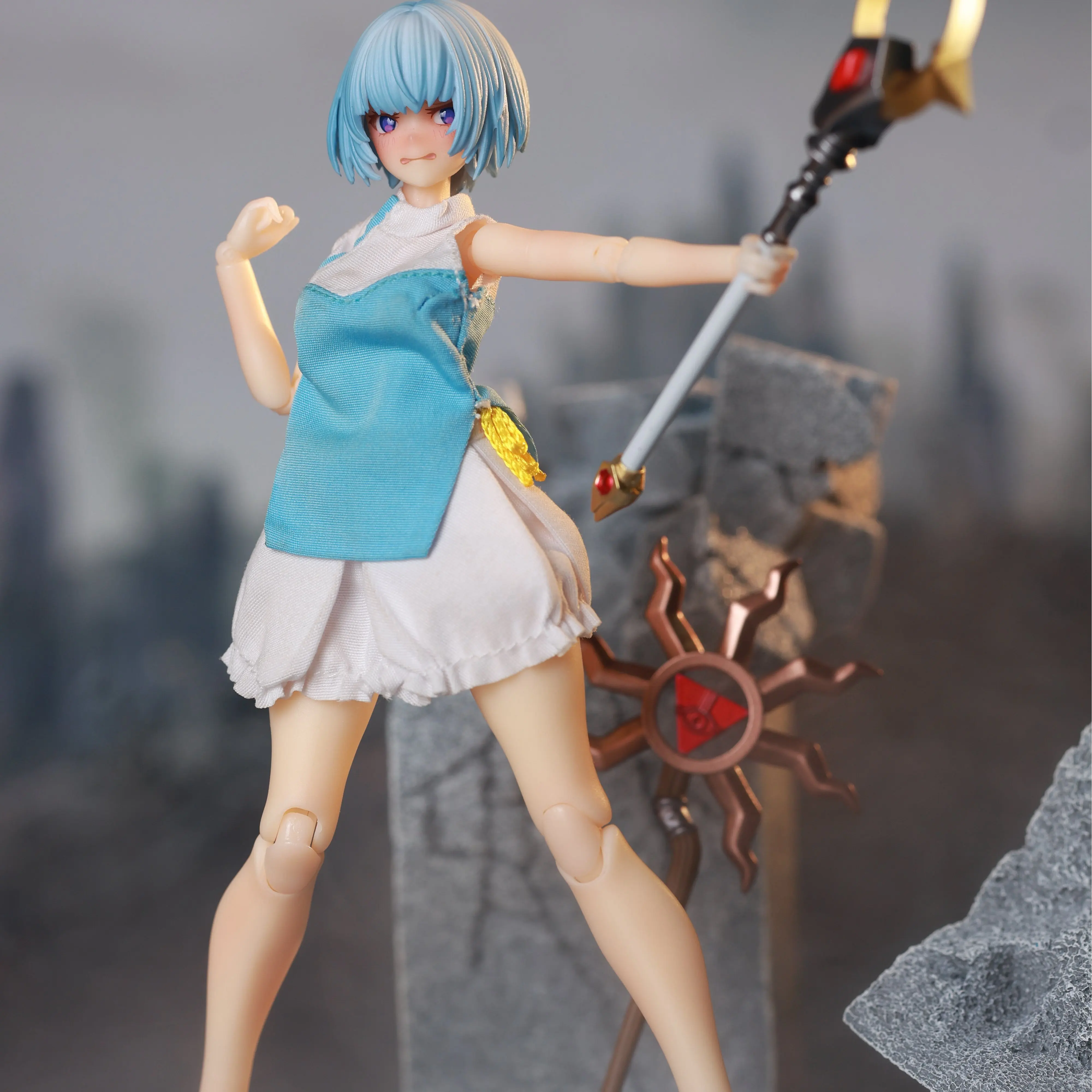 

In Stock Manul Industry Mi 01 1 12 Desktop Chronicles Inanna Blue Hair Articulated Action Figure