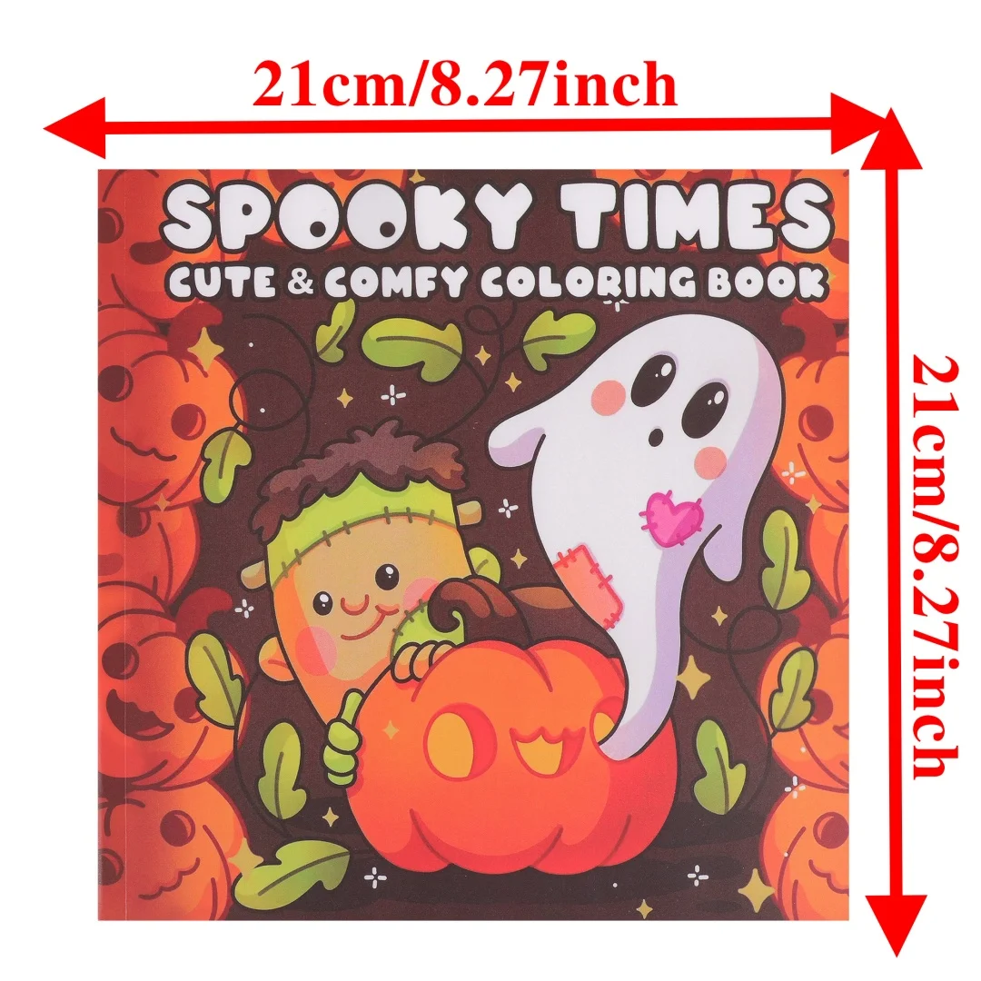 Libro da colorare per adulti di Halloween: libro da disegno per alleviare lo stress Spooky Times con disegni carini, regalo perfetto per il compleanno