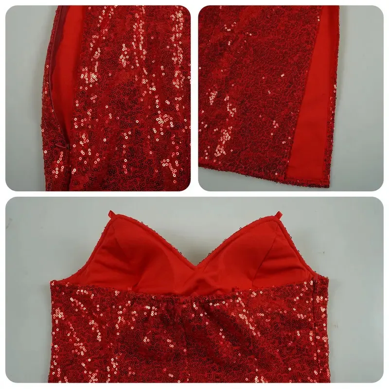 Jessica Summer Cooler COSplay Costume Sequin Halter Dress Gloves + Transparent Straps Anime Character Customization