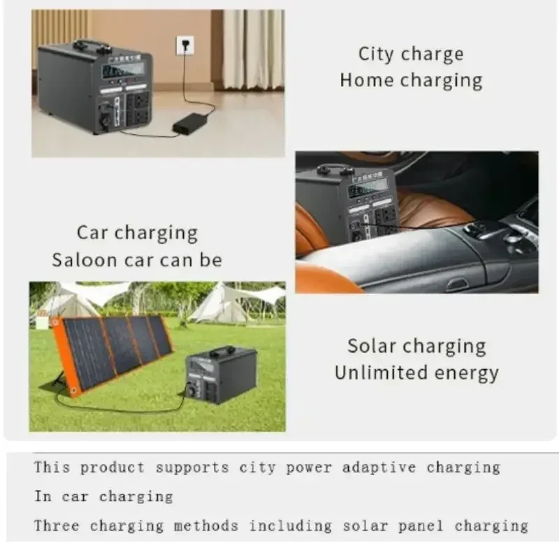 100% large 600W-2000W Portable Power Station Charging External Batteries 220V Energy Storage Supply Outdoor Camping Campervan RV