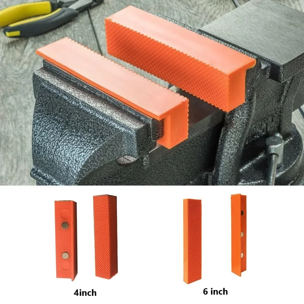 2pcs 4/5/6 Inch Magnetic Soft Pad Jaw Rubber For Metal Vise Bench Machine Tools For Metal Vise Bench Machine Tools