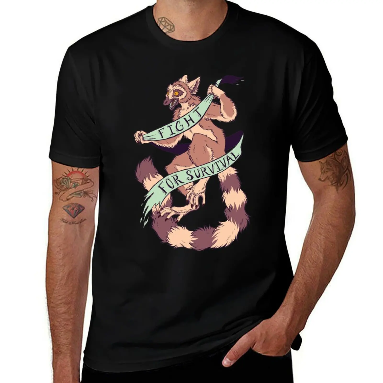 

Fight For Survival T-Shirt customizeds graphics oversized t shirt men