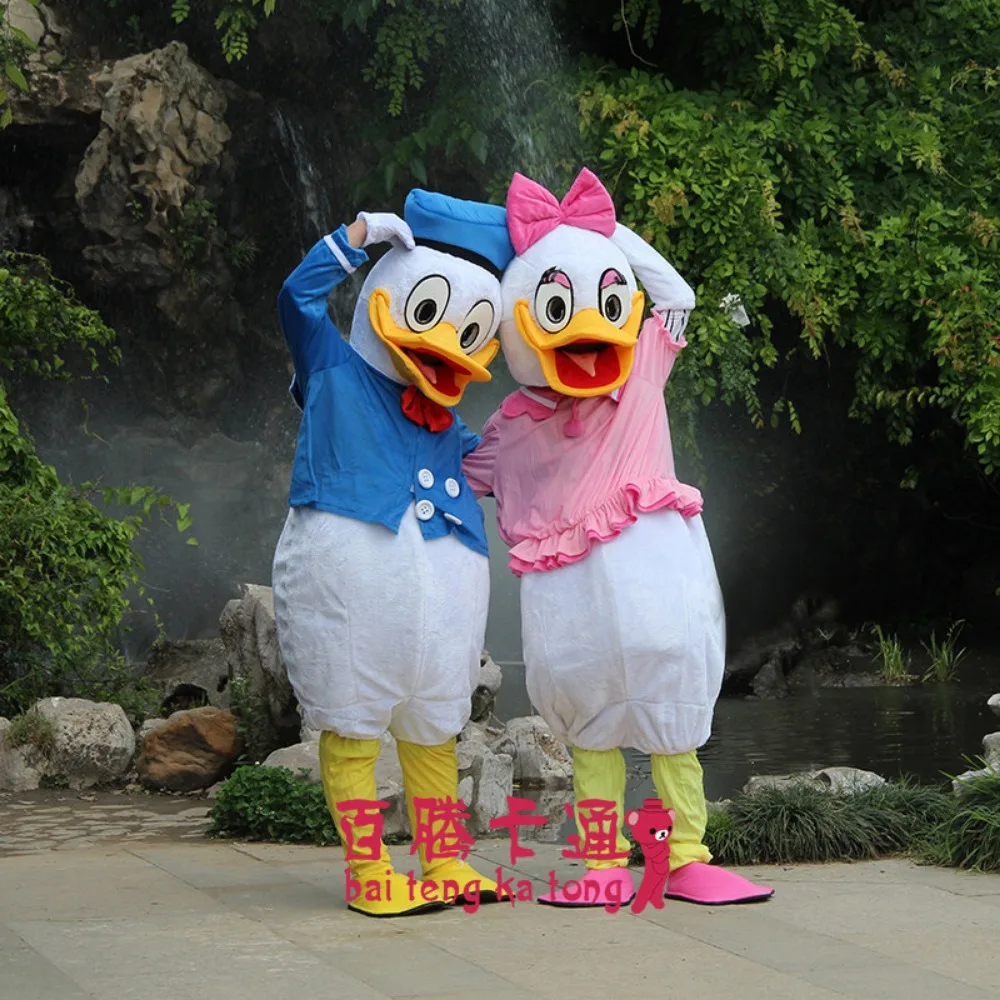 

Disney Potdemiel Donald Daisy Duck Mascot Costume Adult Walking Outfits Halloween Christmas Fancy Party Stage Show
