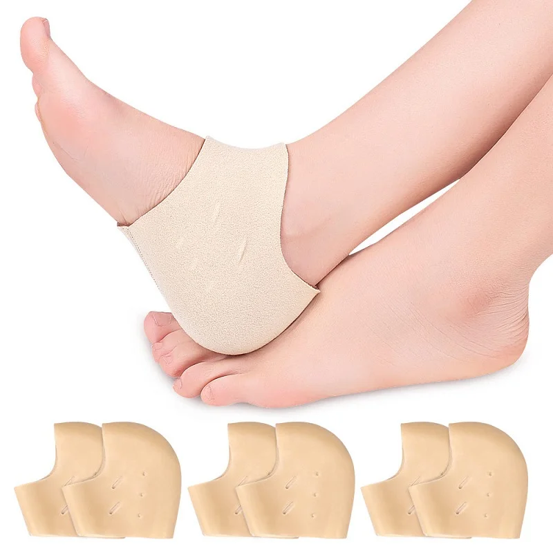 1Pair Silicone Heel Protector Foot Care Socks For Achilles Tendonitis Calluses Spurs Cracked Pain Relief Heel Pads Men Women