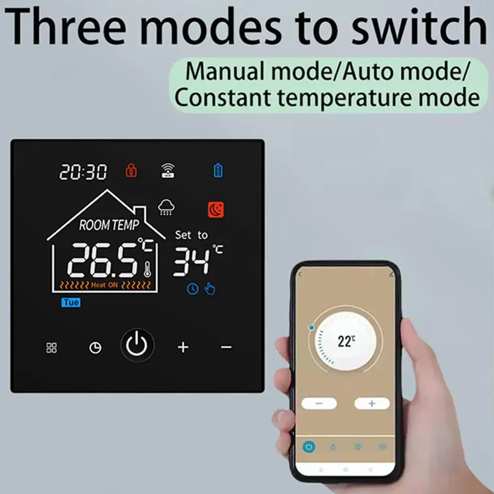 Termostato inteligente WiFi, controlador de temperatura, calefacción, caldera de Gas y agua, termostato controlador de temperatura de materia montado en la pared