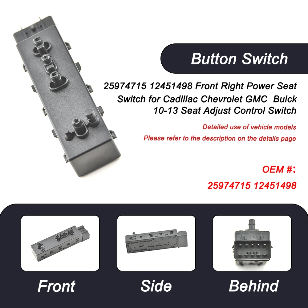 

25974714 25974715 New Front Left And Right Power Seat Switch Driver Side Power Seat Switch Fit For Chevrolet Camaro 2010-2015