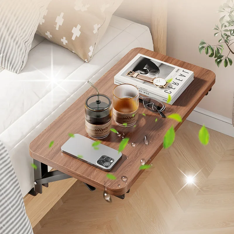 New Foldable Collapsible Organizer Attachable Bedside Shelf Table Under Bed Mat Dorm Bunk Bed Storage for College Space Save