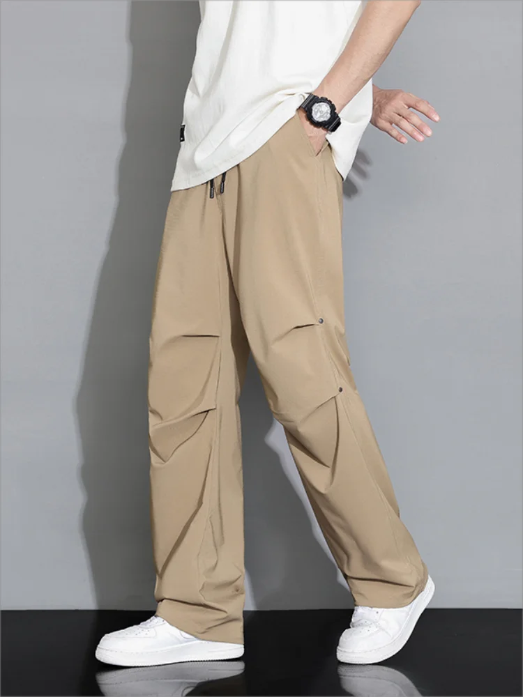 10xl 9xl Summer Light&Thin Men's Casual Pants Plus Size 160kg Sportswear Breathable Straight Track Pants Stretch Male Trousers