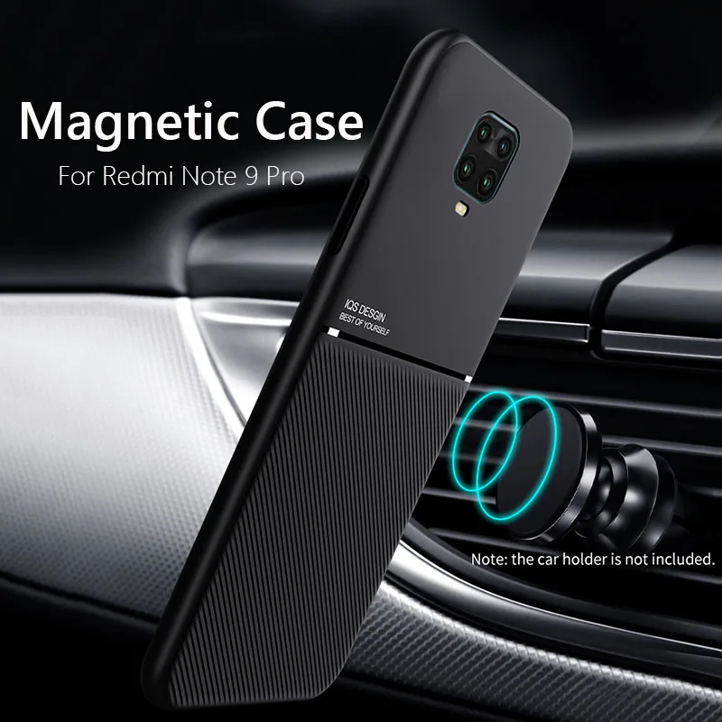 For Redmi Note 9 Pro Case Car Magnetic Leather Cover Soft Frame Funda On For Xiaomi Redmi Note 9S Note9 Pro Max Phone Cases Capa