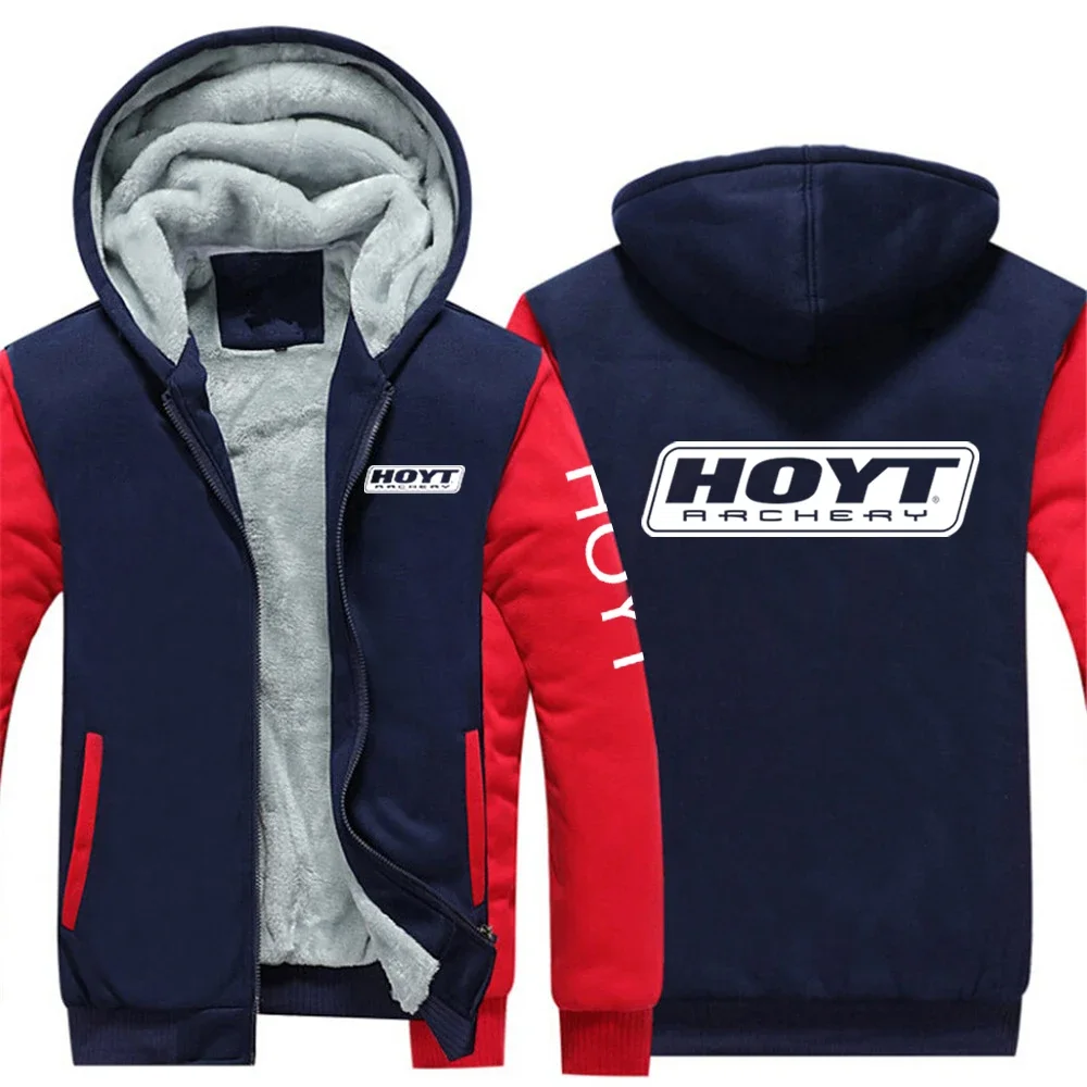 

2024 New Men Hoyt Archery Raglan Sweatshirt Autumn And Winter Fleece Thick Hooded Sportswear Coat Hoodie Print Jackets