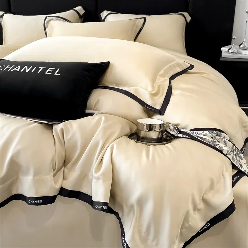 Svetanya 60S Lyocell Silked Bed Linens Bedding Set Sheet Pillowcase Duvet Cover Twin Queen King Size