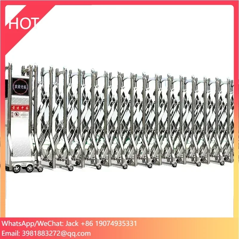 

Motorized 304 stainless steel automatic sliding retractable industrial main entrance driveway outdoor safety gate