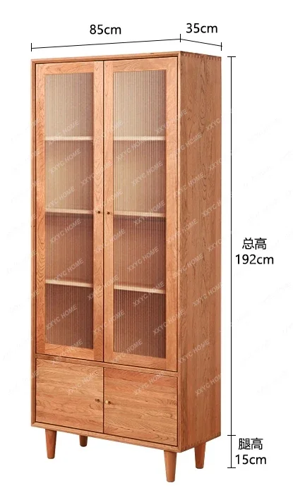 HHLog Household Combination Bookshelf With Glass Door Floor Shelf