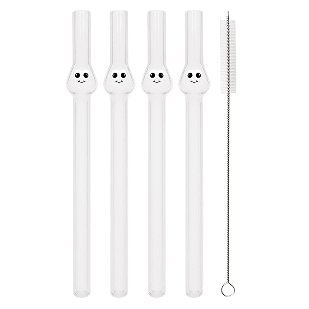 High Borosilicate Glass Straw Set Reusable Straw 12mm Wide Smoothie Straw for Bubble Tea Milkshakes Drinking for Bar Accessories