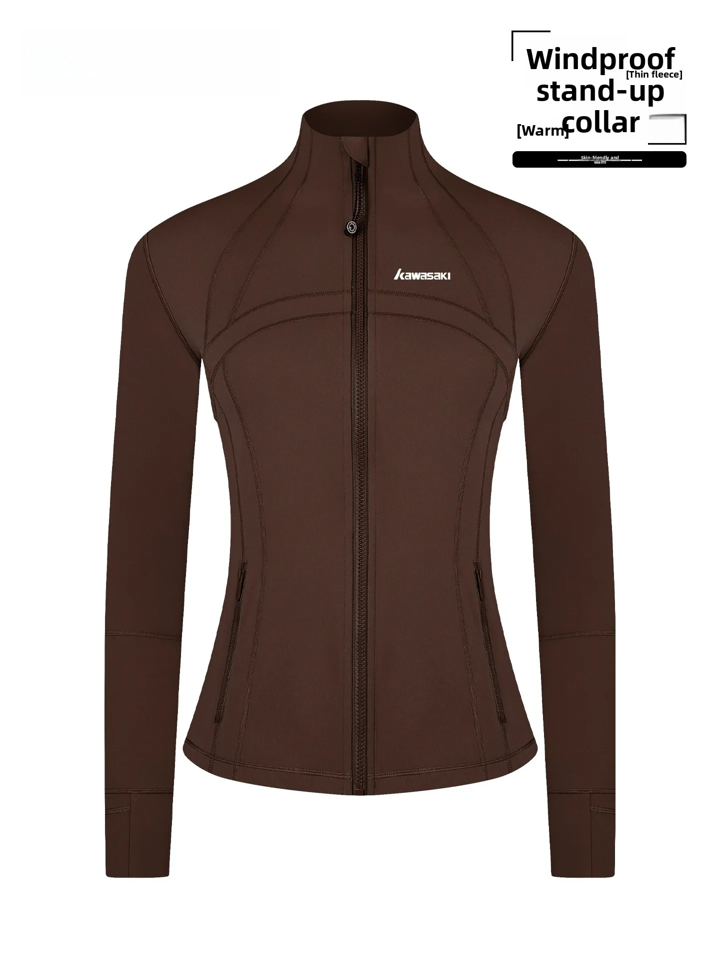 

Outdoor Yoga Fitn Sportswear Training Running Top Breathable Nylon Spandex Women's Slim Fit Windproof Warmth