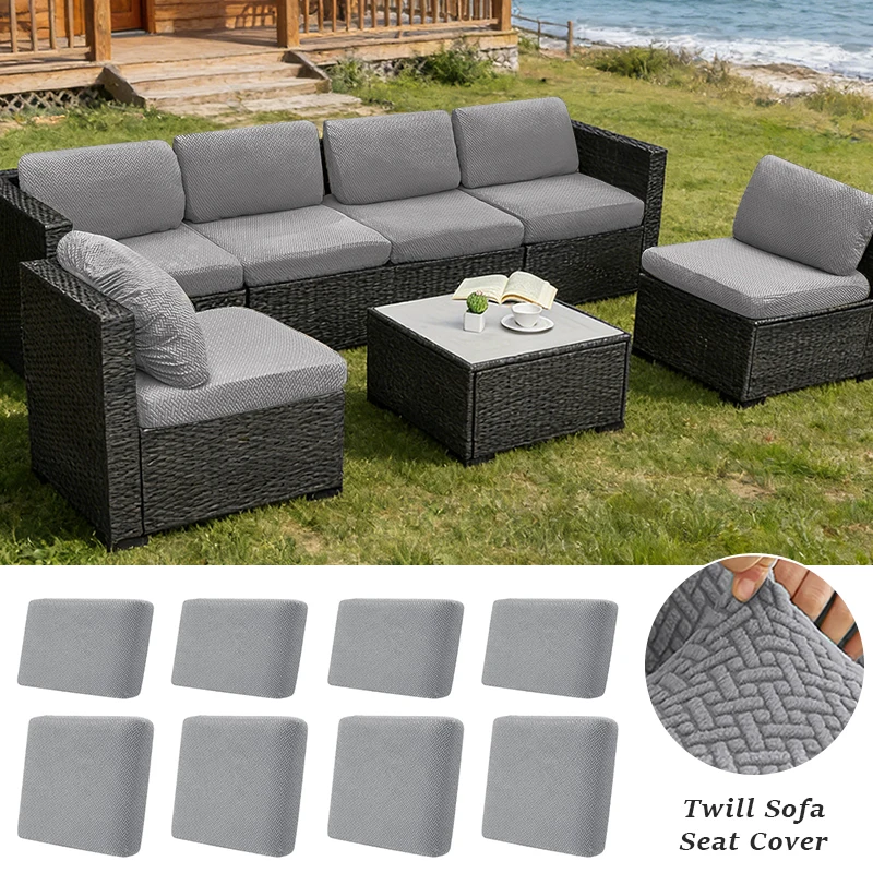 1PC Super Soft Patio Sofa Covers Twill Fabric Garden Sectional Sofa Seat Covers Plain Washable Sofa Protector Outdoor
