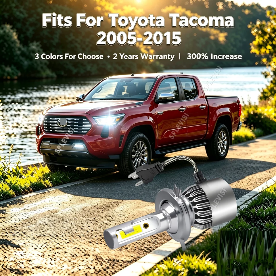 H4 9003 LED White Headlight Headlamps - reducing replacement frequency Compatible With Toyota Tacoma 2005 2006 2007 2008-2015