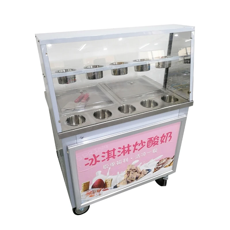 

Countertop Frying Ice Cream Roll Machine Square Electric Stir Fry Ice Cream Maker Fried Yogurt Machine