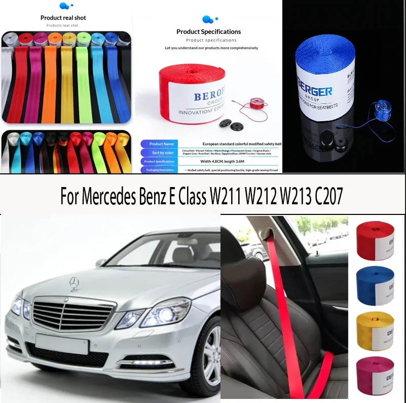 

For Mercedes Benz E Class W211 W212 W213 C207 Car Seat Belt Seatbelt Webbing Lap Retractable Safety Strap 48MM