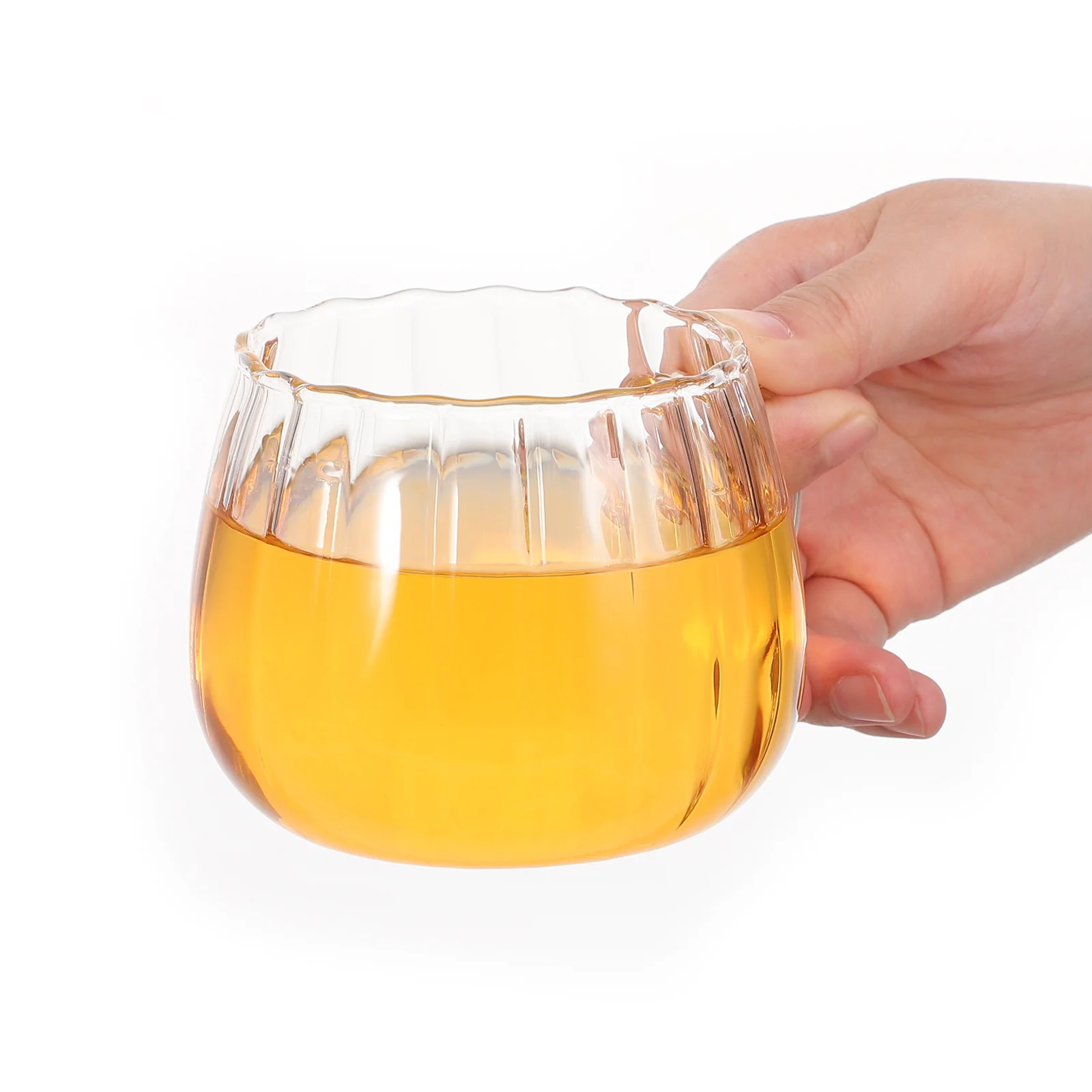 

2Pcs 450Ml Clear Glass Mugs Exquisite Workmanship Safe Use Multi-Function Decorative Milk Cup Breakfast Glass Milk Cup