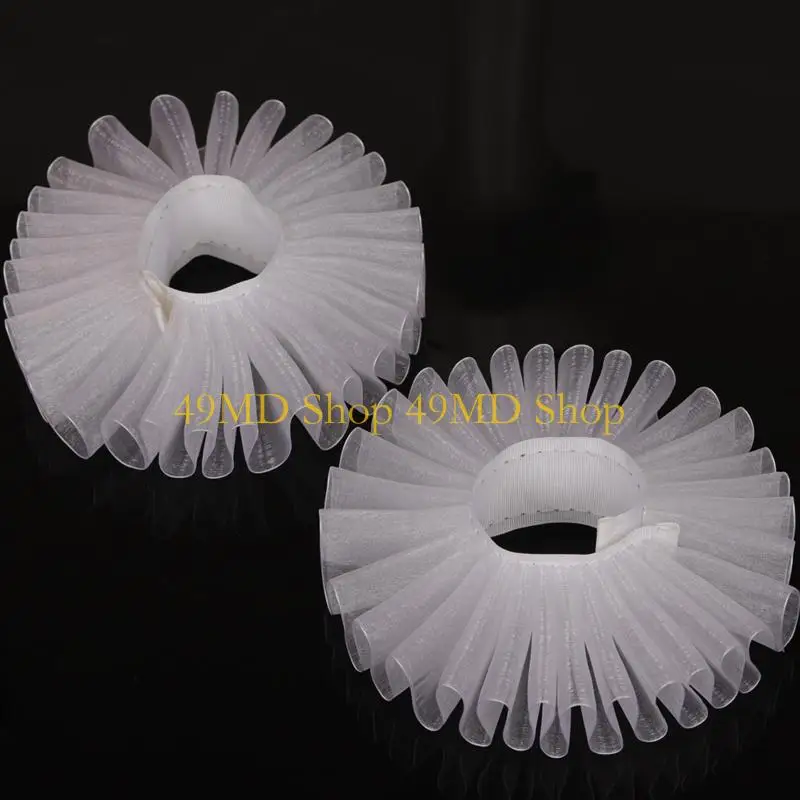 49MD 1 Pair Elizabethan Ruffled Wrist Sleeves Cuffs Bracelet Cosplay Tool