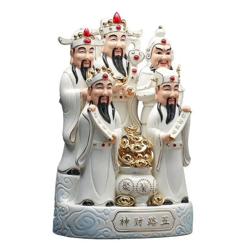 

God of Wealth statue ornament home store offering opening to attract wealth
