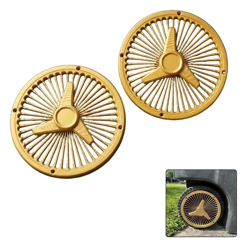 ABMR-Trash Can Wheel Rims 2 Pack 8 Inch Decorative Garbage Bin Wheel Covers Outdoor Wheel Hub Caps For Garden Yard Trash Bin