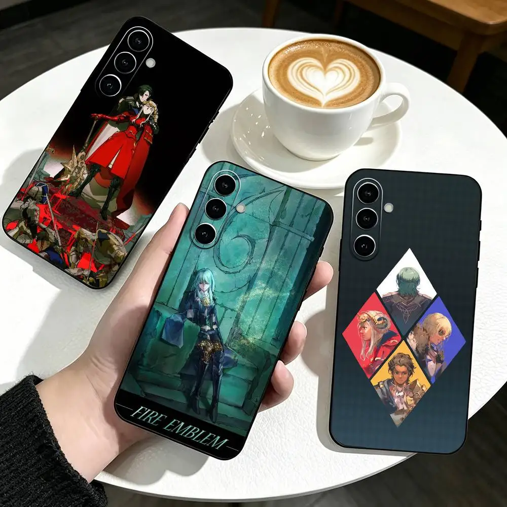 F-Fire Game e-Emblem Three Houses   Phone Case Black Silicone Soft For Samsung Galaxy A73,A72,A71,A70,A53,A52,A51