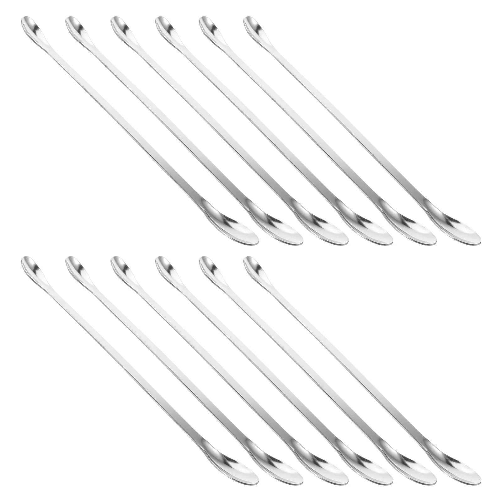 

12 Pcs Laboratory Spoon Metal Mixing Tool Stainless Steel Measuring Tools Stir Sampling Spoons