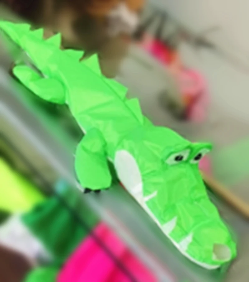 Large Crocodile kite flying string line soft kites pilot inflatable kites weifang kites factory ripstop fabric Kevlar Air bounce