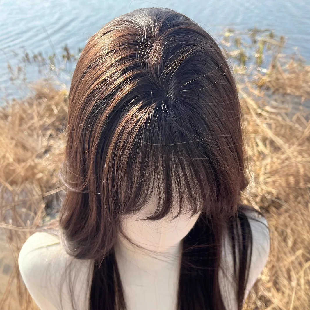 Parrucca femminile manga femminile principale femminile micro ricciolo capelli lunghi lisci di alto livello carino parrucca quotidiana giapponese JK copricapo completo