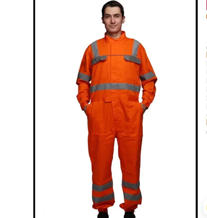 cotton-jumpsuit-with-reflective-strip-work-clothes-and-protective-clothing