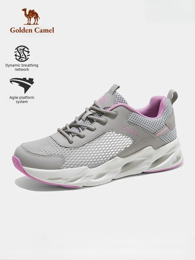 Golden Camel Men's Women's Sports Shoes 2026 Summer All-terrain Mesh Breathable Trail Running Shoes Soft Sole Non-slip Sneakers