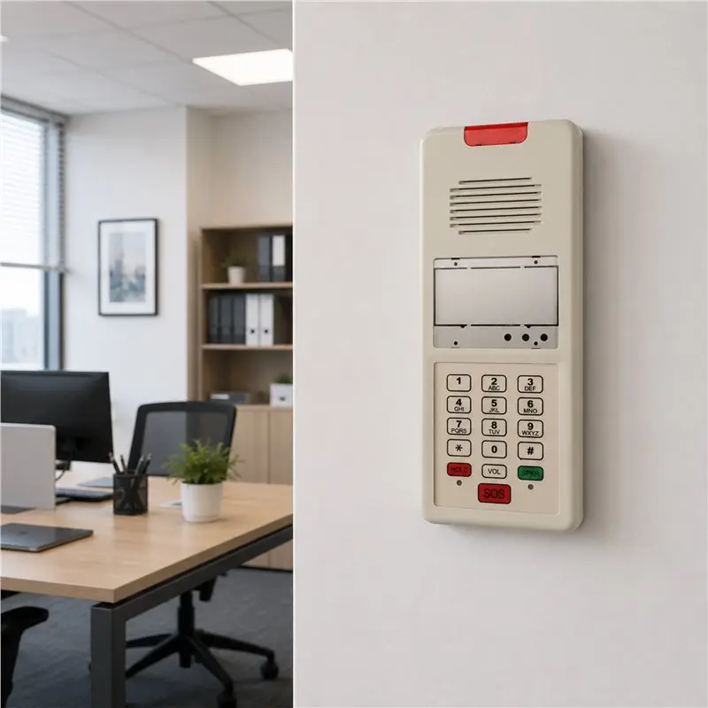 Well Made-Wall Mounted Landline Phone For Office,Elevator,Bathroom,Kitchen SOS - Fire Protection Elderly-Friendly,Fixed Telephon