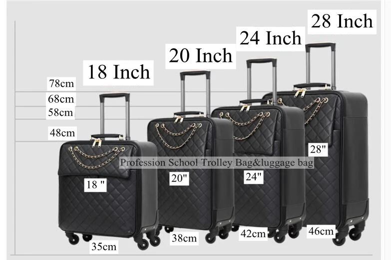 Women Travel Spinner Suitcase 18 inch 20 Inch carry on hand Luggage bag On Wheels 24 inch 28 inch Travel Luggage Trolley bags