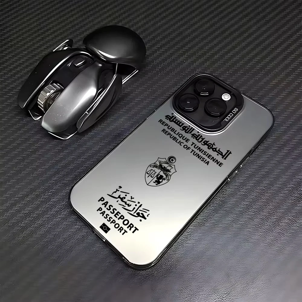 تونس جواز السفر جراب هاتف آيفون 17 الهواء 16 15 14 13 12 11 برو ماكس XS XR 15Plus 16E 17Pro كاندي ماتي للصدمات الغطاء الخلفي #4