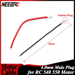 NEEBRC Motor Silicone Wire 4.0mm Male Plug Connection Cable for 370 380 390 540 550 775 795 Brushed Motor ESC RC Car Parts