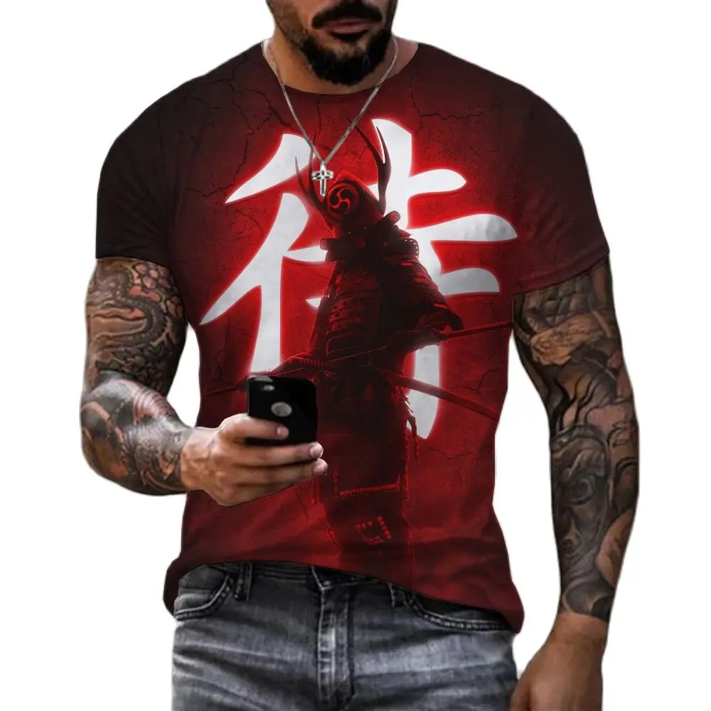 Japanese Samurai 3D Print T-shirt Men Women Fashion O-Neck Short Sleeve Ninja T Shirt Harajuku Streetwear Tees Tops Clothes