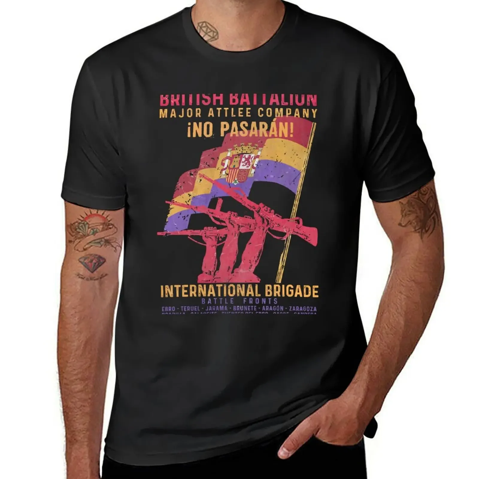 British Battalion - No Pasaran V02 T-Shirt Short sleeve tee custom t shirt street wear mens fashion