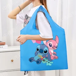 Disney Lilo&stitch Large Folding Shopping Bag Easy To Carry Reusable Large Capacity Eco-Friendly Storage Tote Handbag Bags