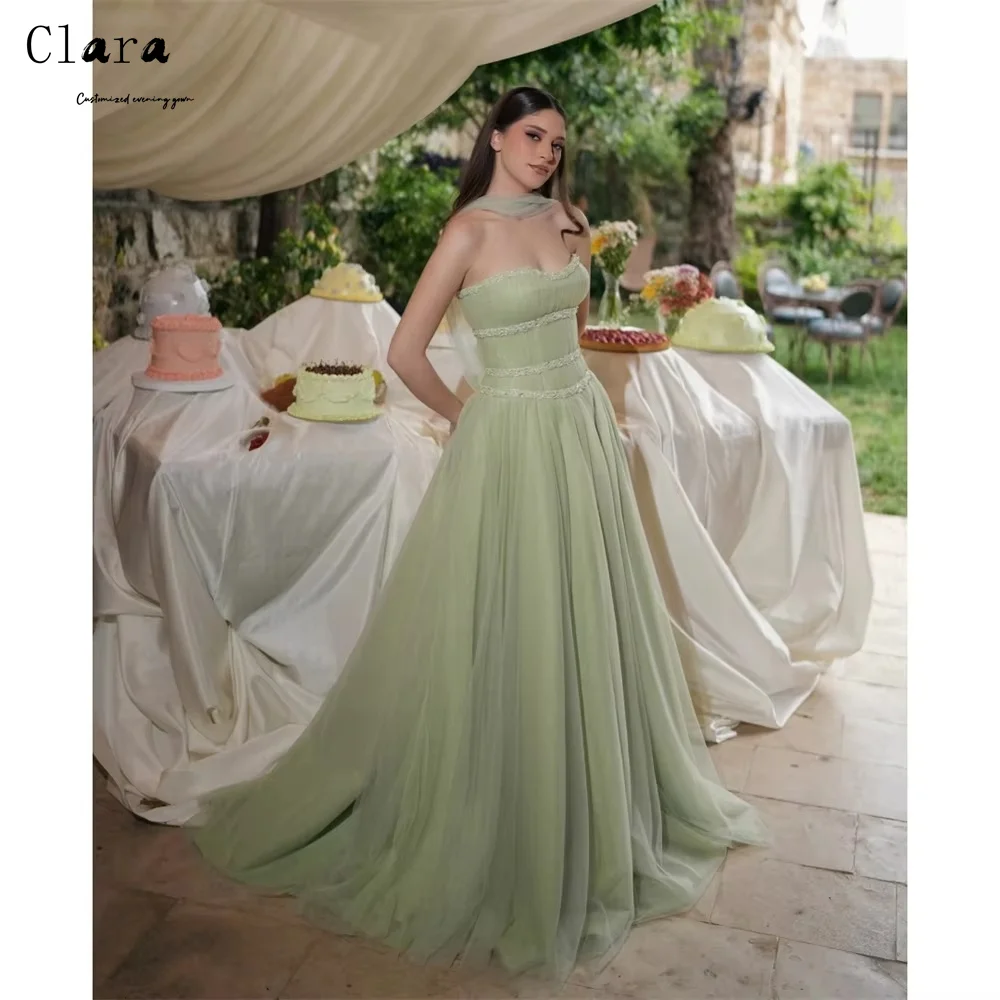 

Clara Custom Sweetheart A Line Rhinestone Sleeveless Women Evening Dress Luxury 2025 Curved Elegant Party Dresses 2025 Women's