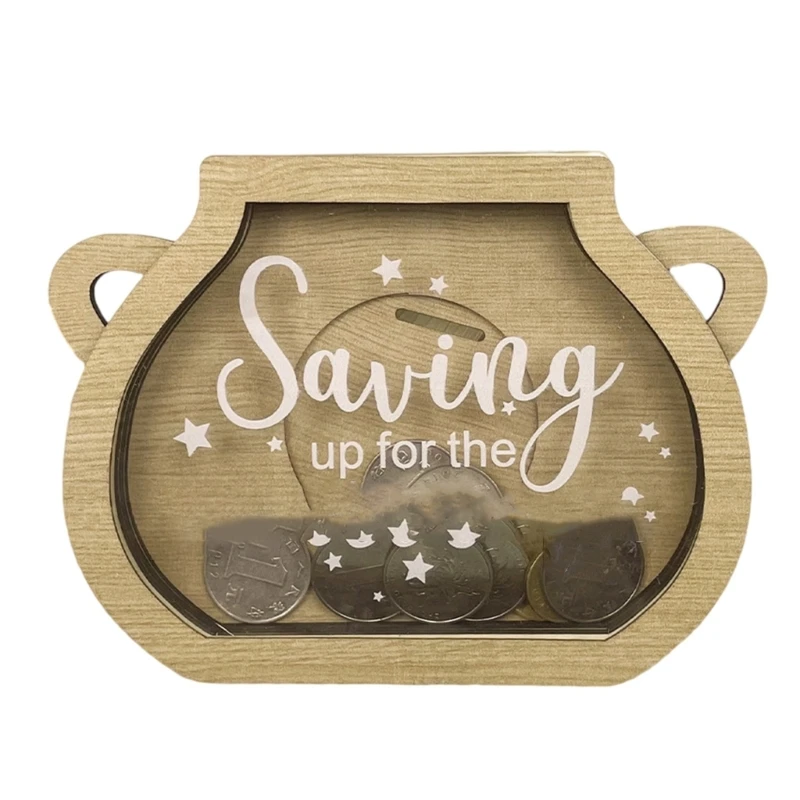 N0HB Копилки для украшения дома, банки для монет, забавная деревянная копилка для денег, банка для экономии денег, чехол с на
