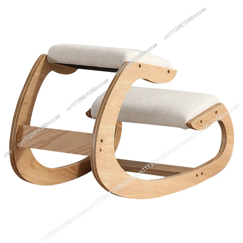 Solid Wood Kneeling Chair Ergonomic Posture Corrective Chair for Office Home Yoga Fitness