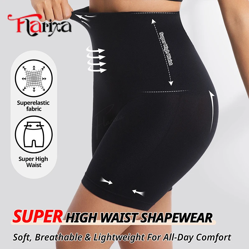 Flarixa Shapewear Tummy Control Panties Super High Waist Body Shaper Mid Thigh Compression Shorts Women Seamless Butt Lift Pants view 5