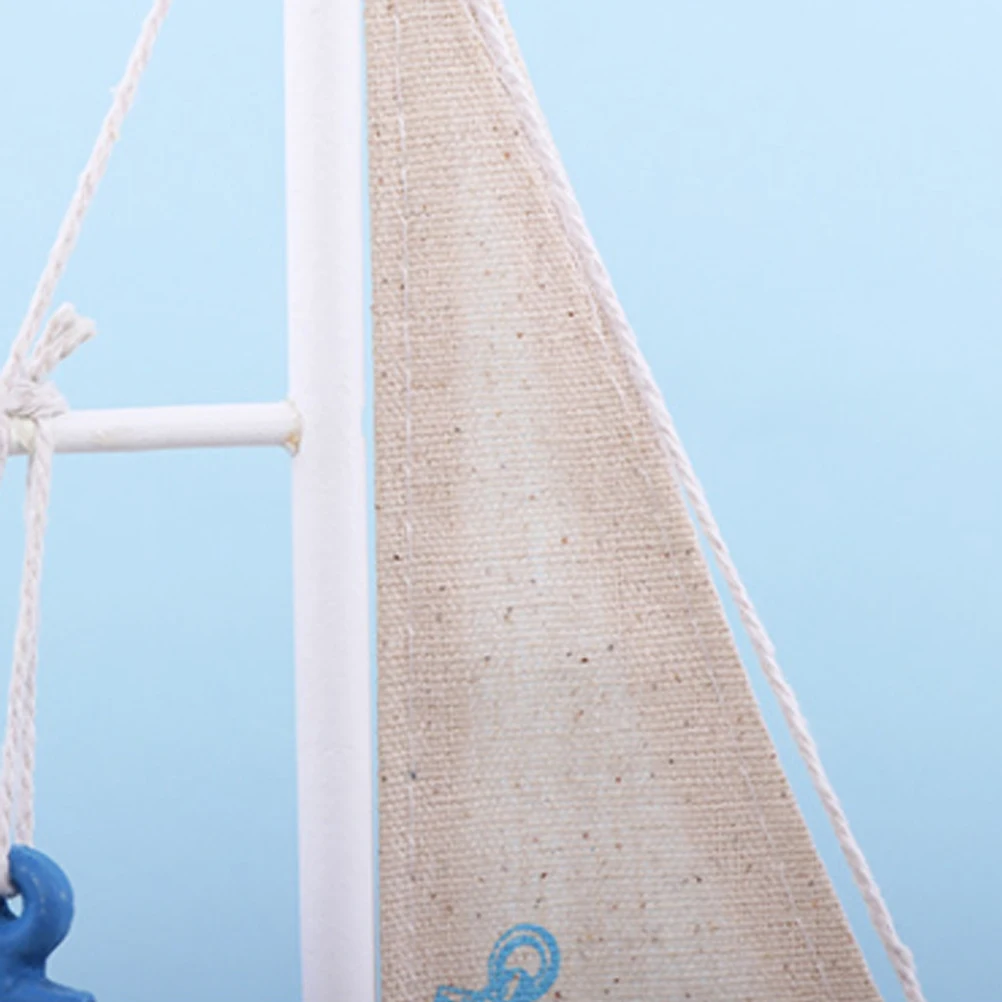

Mediterranean Sailing Ornaments Wooden Boat Decor Decoration Model Vintage Small